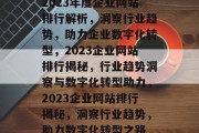 2023年度企业网站排行解析，洞察行业趋势，助力企业数字化转型，2023企业网站排行揭秘，行业趋势洞察与数字化转型助力，2023企业网站排行揭秘，洞察行业趋势，助力数字化转型之路