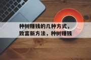 种树赚钱的几种方式,致富新方法,种树赚钱 种树赚钱的几种方式,致富新方法,种树赚钱