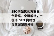 SEO网站优化方案案例分享,全面解析,一揽子 SEO 网站优化方案案例分析 SEO网站优化方案案例分享,全面解析,一揽子 SEO 网站优化方案案例分析