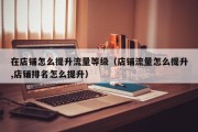 在店铺怎么提升流量等级（店铺流量怎么提升,店铺排名怎么提升）