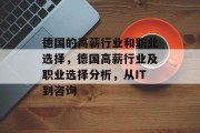 德国的高薪行业和职业选择,德国高薪行业及职业选择分析,从IT到咨询 德国的高薪行业和职业选择,德国高薪行业及职业选择分析,从IT到咨询