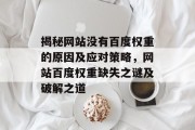揭秘网站没有百度权重的原因及应对策略，网站百度权重缺失之谜及破解之道