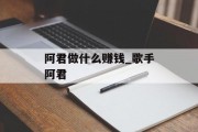 阿君做什么赚钱_歌手阿君
