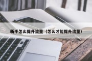 新手怎么提升流量（怎么才能提升流量）