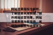 网站流量指标全解析，了解这些关键数据，提升网站运营效果，网站流量数据分析指南，关键指标解析与运营优化