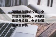 怎样增加网站权重，全方位策略解析，网站权重提升攻略，全方位策略深度解析