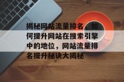 揭秘网站流量排名，如何提升网站在搜索引擎中的地位，网站流量排名提升秘诀大揭秘