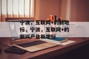 宁波，互联网+的新地标，宁波，互联网+的新兴产业新地标