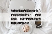 如何利用内蒙的机会在内蒙投资赚钱?,内蒙投资,抓住内蒙经济发展机遇的秘诀 如何利用内蒙的机会在内蒙投资赚钱?,内蒙投资,抓住内蒙经济发展机遇的秘诀