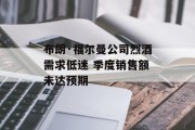 布朗·福尔曼公司烈酒需求低迷 季度销售额未达预期