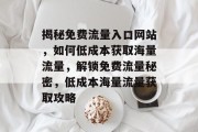 揭秘免费流量入口网站，如何低成本获取海量流量，解锁免费流量秘密，低成本海量流量获取攻略
