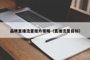 品牌直播流量提升策略（直播流量目标）