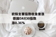 欧股主要指数收盘普涨 德国DAX30指数涨0.36% 欧股主要指数收盘普涨 德国DAX30指数涨0.36%