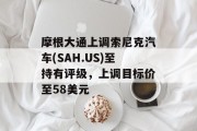 摩根大通上调索尼克汽车(SAH.US)至持有评级,上调目标价至58美元 摩根大通上调索尼克汽车(SAH.US)至持有评级,上调目标价至58美元