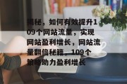 揭秘，如何有效提升109个网站流量，实现网站盈利增长，网站流量翻倍秘籍，109个策略助力盈利增长