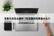 流量引流怎么提升（引流量的性质是什么?）