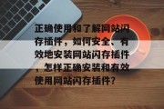 正确使用和了解网站闪存插件,如何安全、有效地安装网站闪存插件,怎样正确安装和有效使用网站闪存插件? 正确使用和了解网站闪存插件,如何安全、有效地安装网站闪存插件,怎样正确安装和有效使用网站闪存插件?