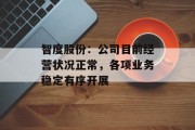 智度股份:公司目前经营状况正常,各项业务稳定有序开展 智度股份:公司目前经营状况正常,各项业务稳定有序开展