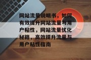 网站流量说明书，如何有效提升网站流量与用户粘性，网站流量优化秘籍，高效提升流量与用户粘性指南