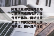 网站流量激增应对策略，解决响应慢问题，提升用户体验，网站流量激增下的优化攻略，提速响应，提升用户体验