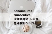 Sonoma Pharmaceuticals盘中异动 下午盘急速拉升5.05% Sonoma Pharmaceuticals盘中异动 下午盘急速拉升5.05%