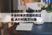 观点综述:联储官员称不会对单月数据反应过度 大行料两次50基点降息 观点综述:联储官员称不会对单月数据反应过度 大行料两次50基点降息