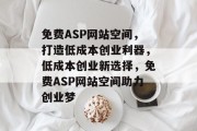 免费ASP网站空间，打造低成本创业利器，低成本创业新选择，免费ASP网站空间助力创业梦