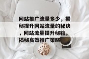 网站推广流量多少，揭秘提升网站流量的秘诀，网站流量提升秘籍，揭秘高效推广策略