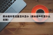 原水提升泵流量忽大忽小（原水提升泵套什么定额）