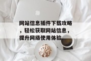 网站信息插件下载攻略,轻松获取网站信息,提升网络使用体验 网站信息插件下载攻略,轻松获取网站信息,提升网络使用体验