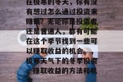 在极寒的冬天,你有没有想过怎么通过投资来赚钱?无论你是投资者还是普通人,都有可能在这个季节找到一些可以赚取收益的机会。,极寒天气下的冬季投资,赚取收益的方法和机会 在极寒的冬天,你有没有想过怎么通过投资来赚钱?无论你是投资者还是普通人,都有可能在这个季节找到一些可以赚取收益的机会。,极寒天气下的冬季投资,赚取收益的方法和机会
