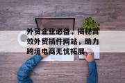 外贸企业必备,揭秘高效外贸插件网站,助力跨境电商无忧拓展 外贸企业必备,揭秘高效外贸插件网站,助力跨境电商无忧拓展