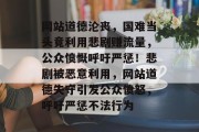 网站道德沦丧，国难当头竟利用悲剧赚流量，公众愤慨呼吁严惩！悲剧被恶意利用，网站道德失守引发公众愤怒，呼吁严惩不法行为