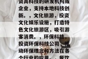 咸宁投资创业项目有哪些？，咸宁投资创业项目的列表如下，，创业基地建设，投资建设适合创业者的产业孵化基地，为创业者提供一个舒适的创业环境。，电子商务平台，开发专业的电子商务平台，支持创业者线上线下同步进行销售。，生态农业，投资建设生态农业项目，如有机种植、现代农业技术等，带动农民就业，提高农村经济收入。，科技创新研发，投资高科技的研发机构或企业，支持本地科技创新。，文化旅游，投资文化娱乐设施，打造特色文化旅游区，吸引游客消费。，环保科技，投资环保科技公司，推动环保理念和方法在各个行业的应用。，餐饮