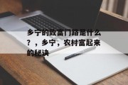 乡宁的致富门路是什么?,乡宁,农村富起来的秘诀 乡宁的致富门路是什么?,乡宁,农村富起来的秘诀