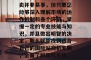 建议,从国际站上做买卖并非易事,但只要您能够深入理解市场的运作机制和各个环节,掌握一定的专业技能与知识,并且做出明智的决定,那么就能找到适合自己的国际站商机无限,全面了解国际市场,掌握国际站销售策略 建议,从国际站上做买卖并非易事,但只要您能够深入理解市场的运作机制和各个环节,掌握一定的专业技能与知识,并且做出明智的决定,那么就能找到适合自己的国际站商机无限,全面了解国际市场,掌握国际站销售策略