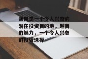 越南是一个令人兴奋的潜在投资目的地,越南的魅力,一个令人兴奋的投资选择 越南是一个令人兴奋的潜在投资目的地,越南的魅力,一个令人兴奋的投资选择