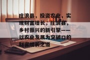 庄浪县,投资农业,实现财富增长,庄浪县,乡村振兴的新引擎——以农业发展为突破口的财富增长之道 庄浪县,投资农业,实现财富增长,庄浪县,乡村振兴的新引擎——以农业发展为突破口的财富增长之道