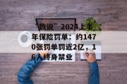 “数说”2024上半年保险罚单:约1470张罚单罚近2亿,16人终身禁业 “数说”2024上半年保险罚单:约1470张罚单罚近2亿,16人终身禁业