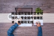 网站插件管理的艺术与技巧,专业插件管理艺术,策略和实践 网站插件管理的艺术与技巧,专业插件管理艺术,策略和实践