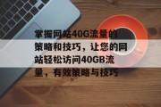 掌握网站40G流量的策略和技巧,让您的网站轻松访问40GB流量,有效策略与技巧 掌握网站40G流量的策略和技巧,让您的网站轻松访问40GB流量,有效策略与技巧