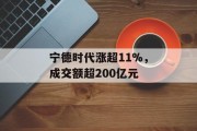 宁德时代涨超11%，成交额超200亿元