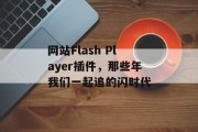 网站Flash Player插件,那些年我们一起追的闪时代 网站Flash Player插件,那些年我们一起追的闪时代