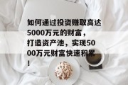 如何通过投资赚取高达5000万元的财富,打造资产池,实现5000万元财富快速积累! 如何通过投资赚取高达5000万元的财富,打造资产池,实现5000万元财富快速积累!