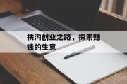 扶沟创业之路,探索赚钱的生意 扶沟创业之路,探索赚钱的生意