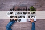如今,哪个平台赚钱最多?,各大电商平台的盈利模式分析,哪个平台最赚钱?