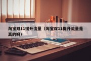 淘宝双11提升流量（淘宝双11提升流量是真的吗）