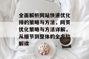全面解析网站快速优化排的策略与方法，网页优化策略与方法详解，从细节到整体的全方位解读