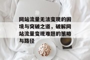 网站流量无法变现的困境与突破之道，破解网站流量变现难题的策略与路径