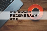 雪浪环境:2024年第三次临时股东大会决议公告 雪浪环境:2024年第三次临时股东大会决议公告